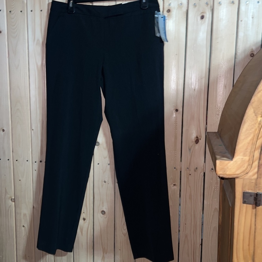 Worthington Black Pinstripe Slim Pants 8P NWT
